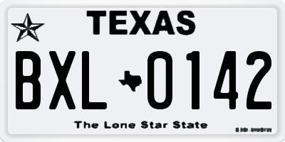 TX license plate BXL0142