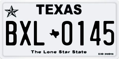 TX license plate BXL0145