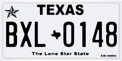 TX license plate BXL0148