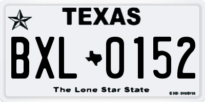 TX license plate BXL0152