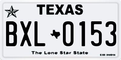 TX license plate BXL0153
