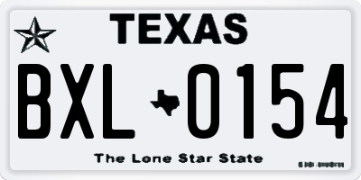 TX license plate BXL0154