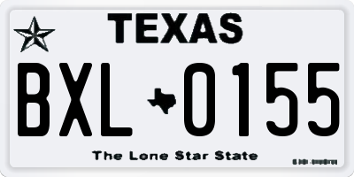 TX license plate BXL0155