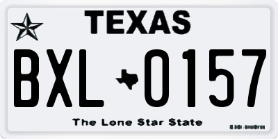 TX license plate BXL0157