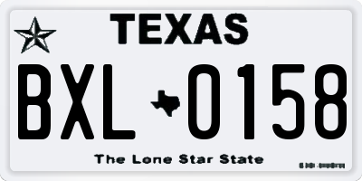 TX license plate BXL0158
