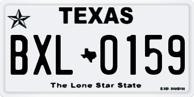 TX license plate BXL0159