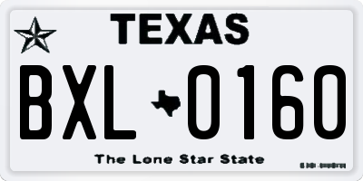 TX license plate BXL0160