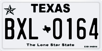 TX license plate BXL0164