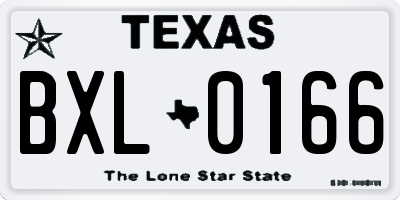 TX license plate BXL0166