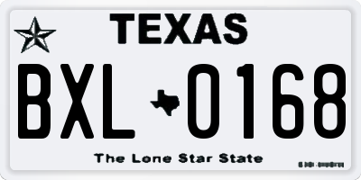 TX license plate BXL0168