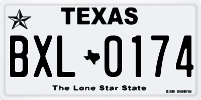 TX license plate BXL0174