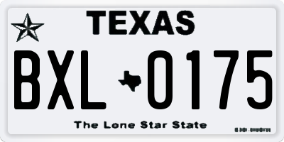 TX license plate BXL0175