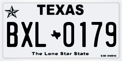 TX license plate BXL0179
