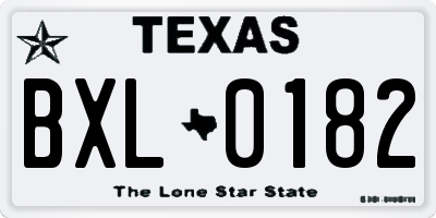 TX license plate BXL0182