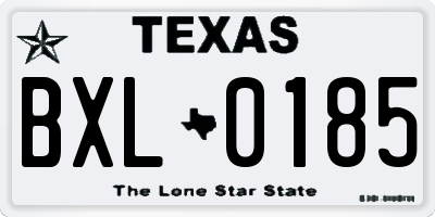 TX license plate BXL0185