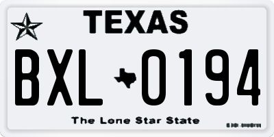 TX license plate BXL0194