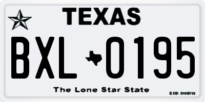 TX license plate BXL0195