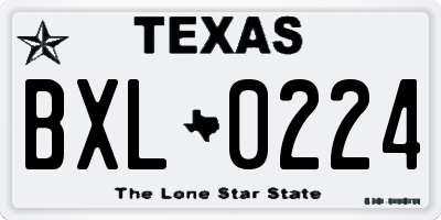 TX license plate BXL0224