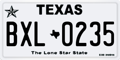 TX license plate BXL0235
