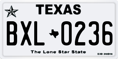 TX license plate BXL0236