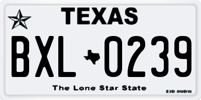 TX license plate BXL0239