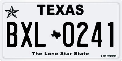 TX license plate BXL0241