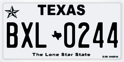 TX license plate BXL0244