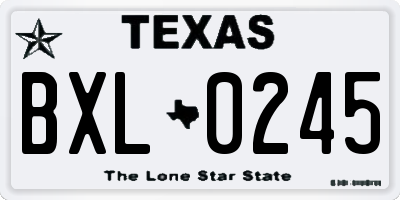 TX license plate BXL0245