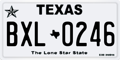 TX license plate BXL0246