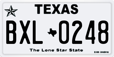 TX license plate BXL0248