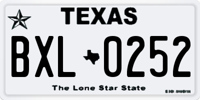 TX license plate BXL0252
