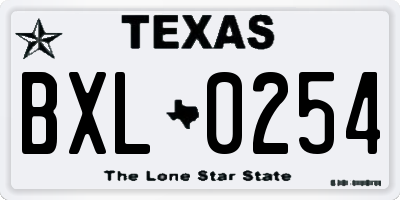 TX license plate BXL0254