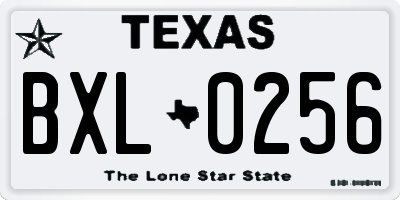 TX license plate BXL0256