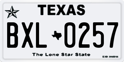 TX license plate BXL0257