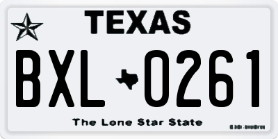 TX license plate BXL0261