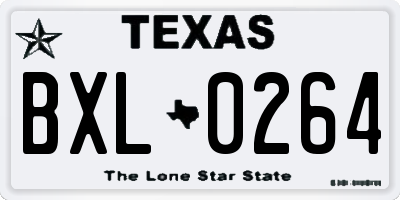 TX license plate BXL0264