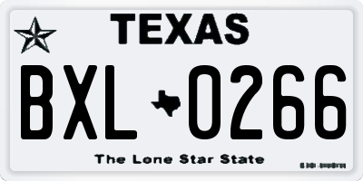 TX license plate BXL0266