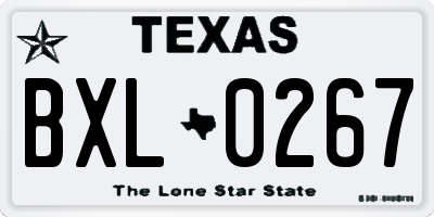 TX license plate BXL0267