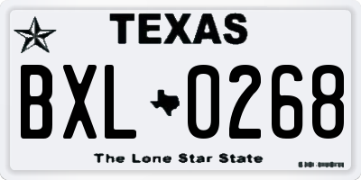 TX license plate BXL0268