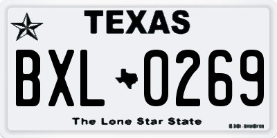 TX license plate BXL0269
