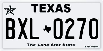 TX license plate BXL0270