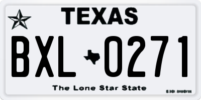TX license plate BXL0271