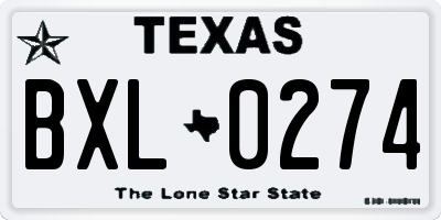 TX license plate BXL0274