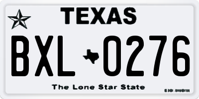 TX license plate BXL0276