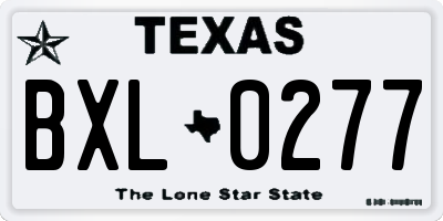 TX license plate BXL0277