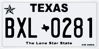 TX license plate BXL0281