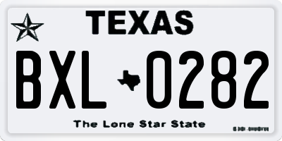TX license plate BXL0282