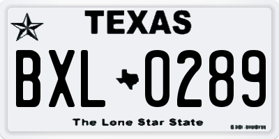 TX license plate BXL0289