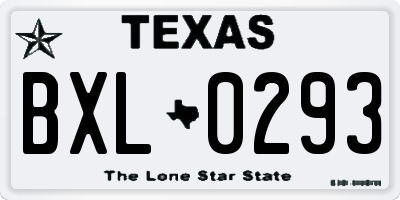 TX license plate BXL0293