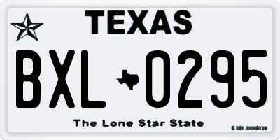 TX license plate BXL0295